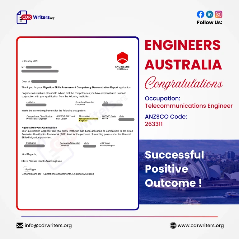 Engineers Australia Positive Outcome