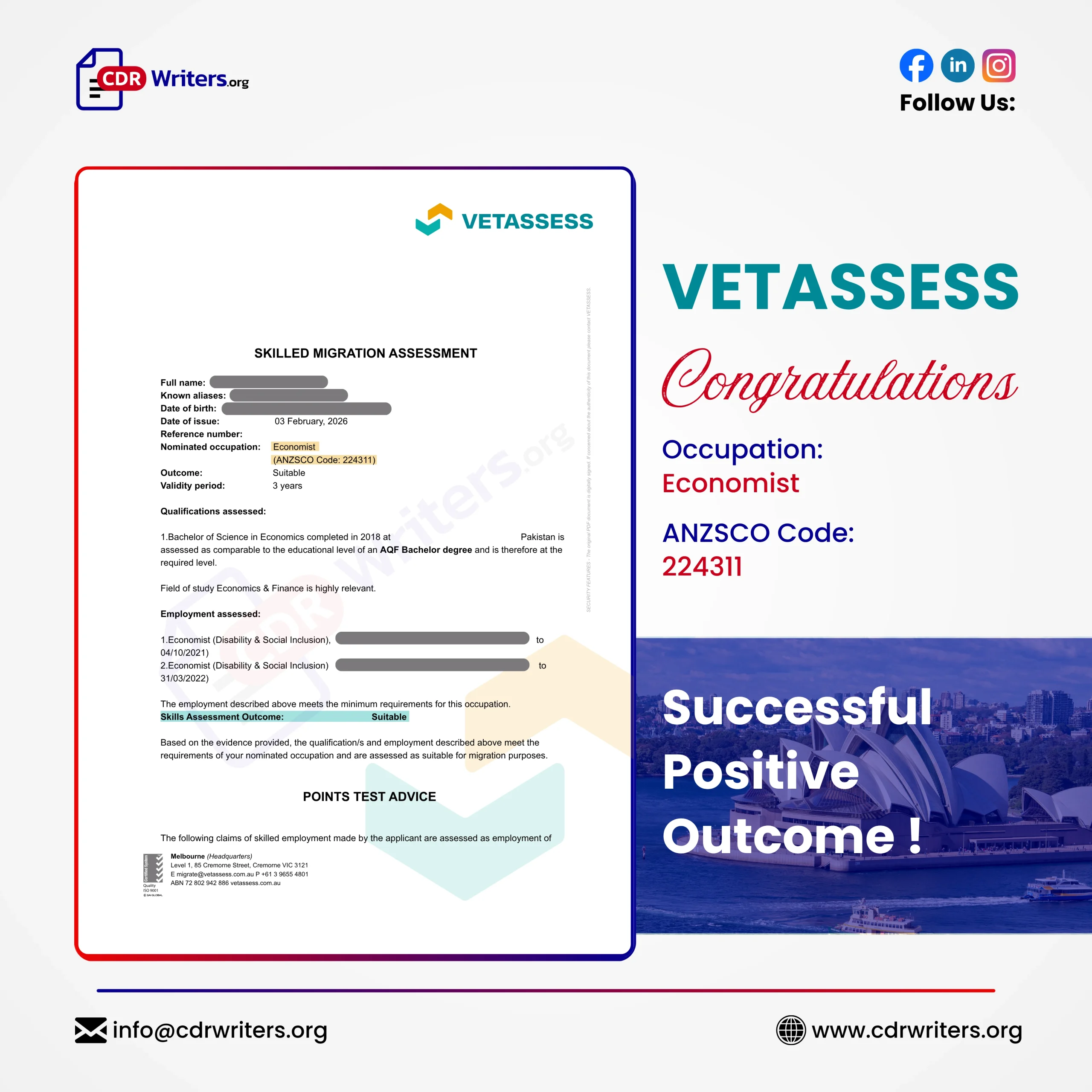 VETASSESS Positive Outcome