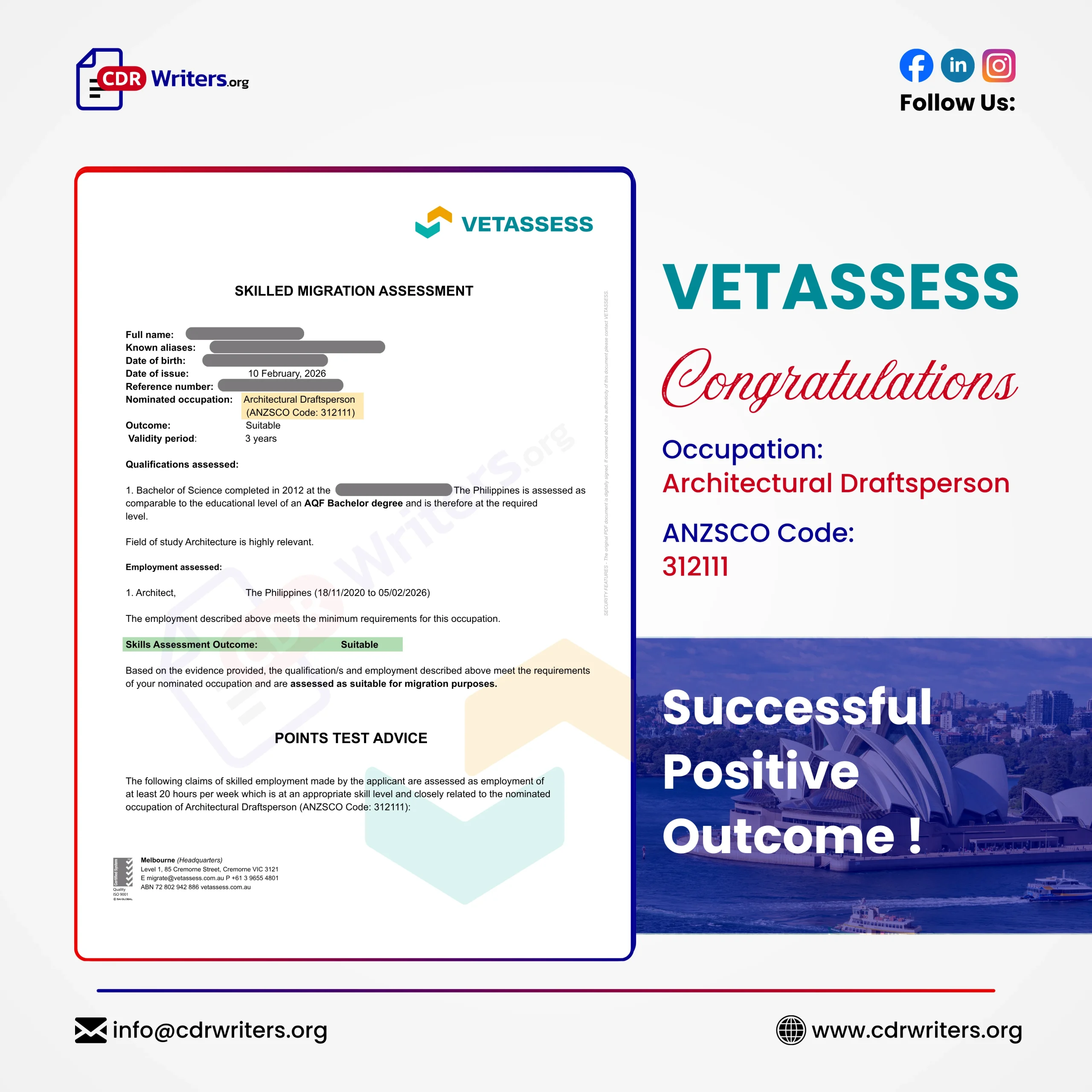 VETASSESS Positive Outcome
